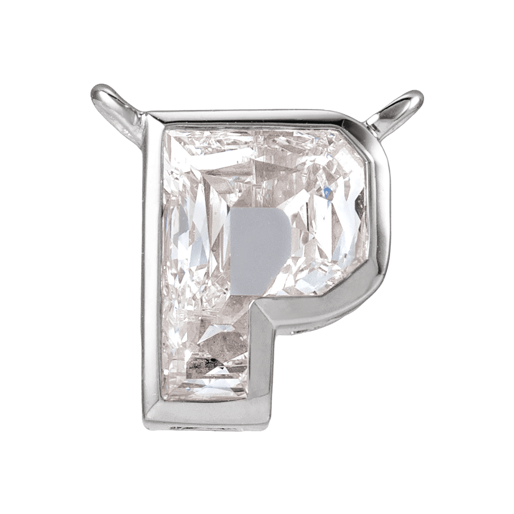 The Bezel Diamond Initial Dangle