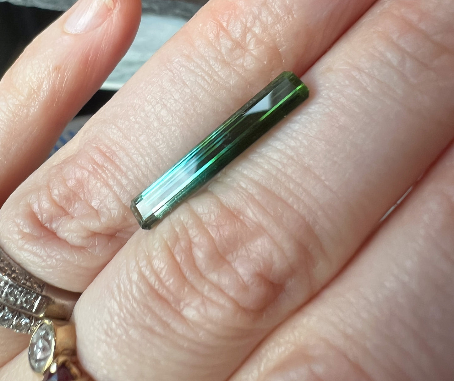 3.09ct Green-Blue Afghan Tourmaline — Vertical Drop Pendant — Made to Order