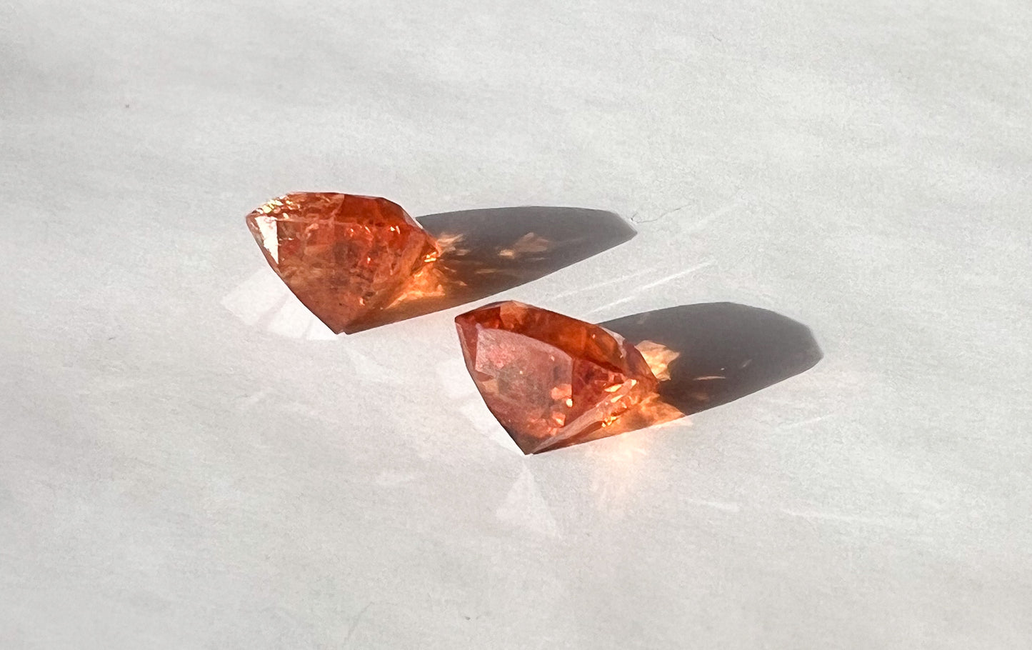 Fanta Spessartite Garnet Flat Back Stud Pair — Matched — Made to Order