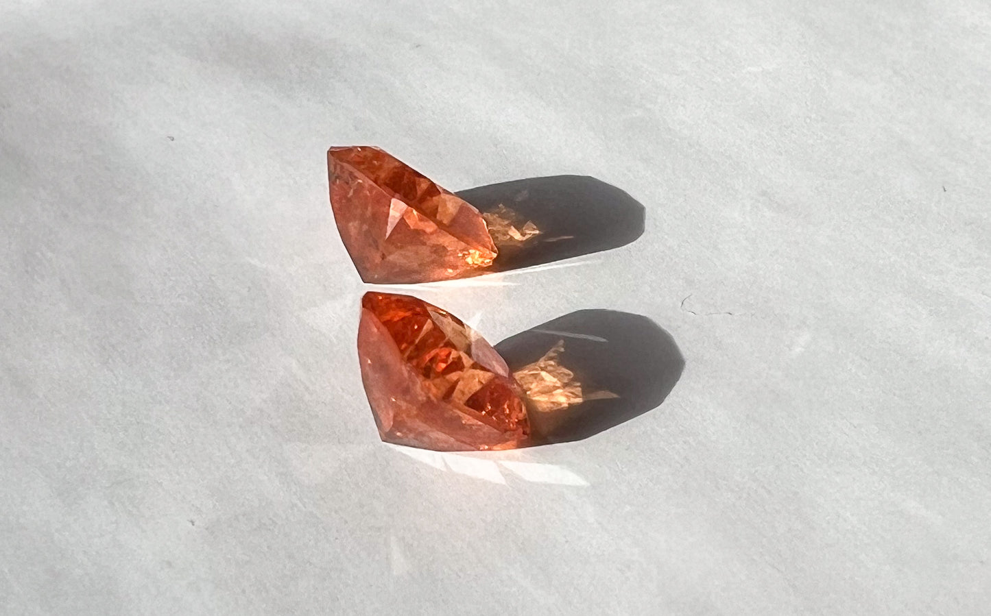 Fanta Spessartite Garnet Flat Back Stud Pair — Matched — Made to Order