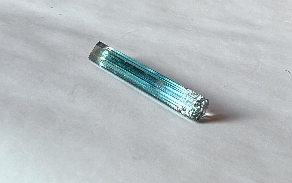 1.65ct Clear + Light Blue Afghan Tourmaline — T Bar Pendant - Made to Order
