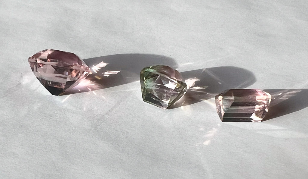 Watermelon Afghan Tourmalines — Flat Back Studs — Made to Order