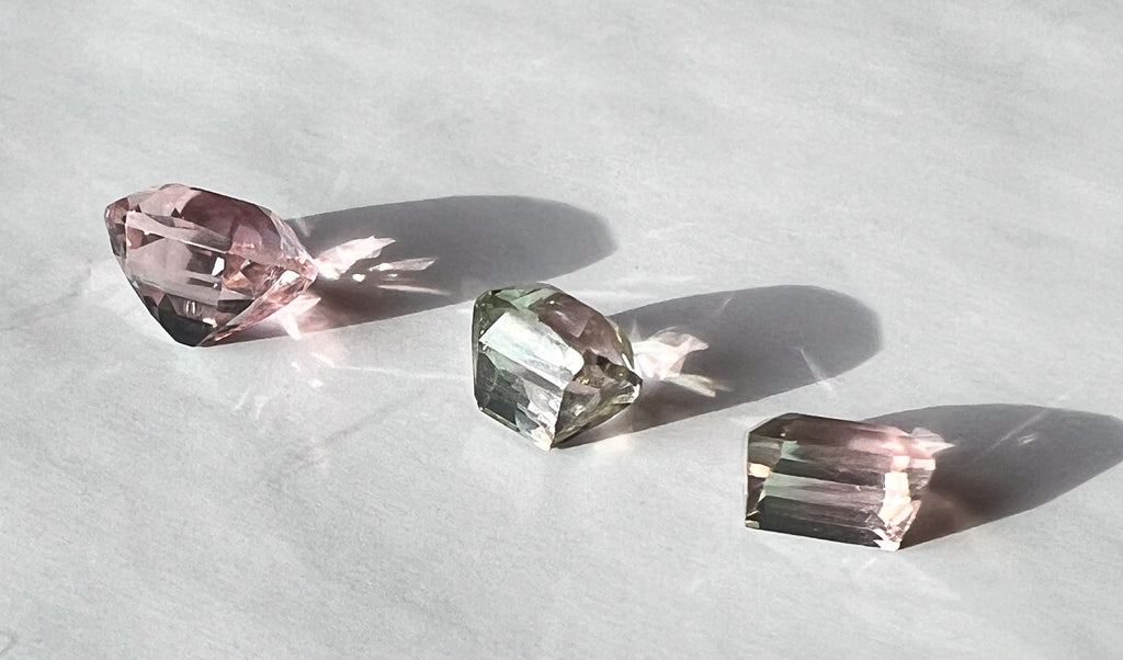 Watermelon Afghan Tourmalines — Flat Back Studs — Made to Order