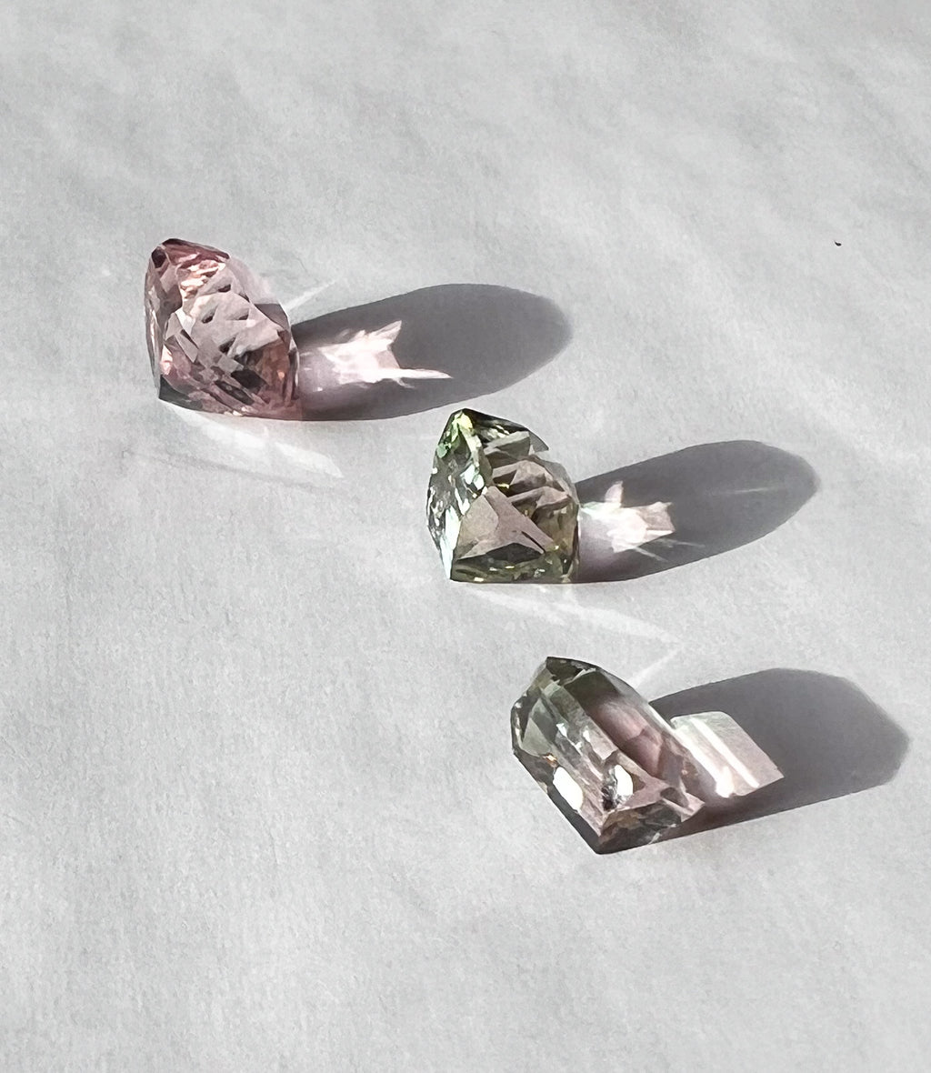 Watermelon Afghan Tourmalines — Flat Back Studs — Made to Order