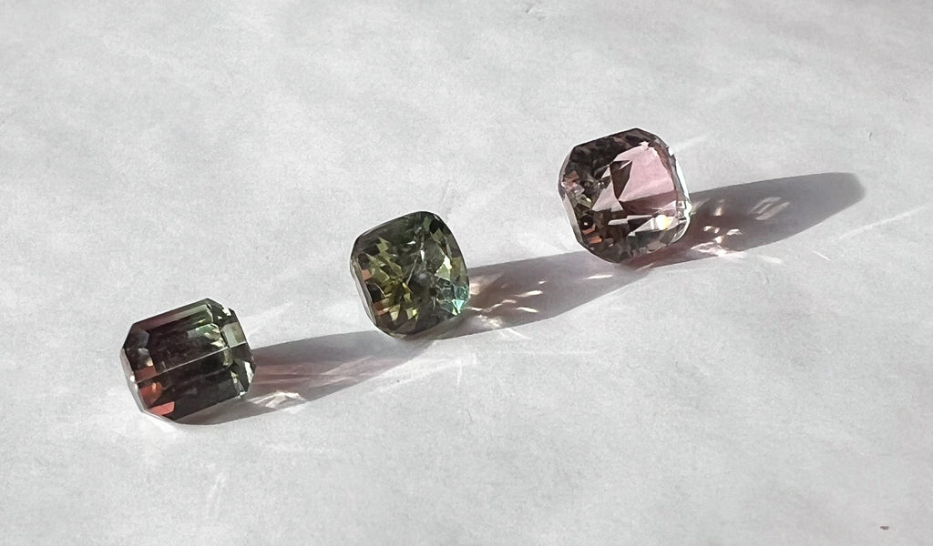 Watermelon Afghan Tourmalines — Flat Back Studs — Made to Order