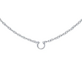 14k White Gold 0.8mm Pendant Saddle Rope Chain — 18"
