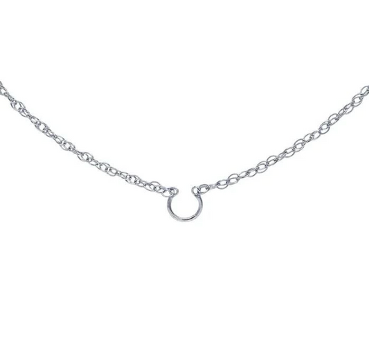 14k White Gold 0.8mm Pendant Saddle Rope Chain — 18"