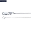 14k White Gold 1mm Bead Chain — 18"