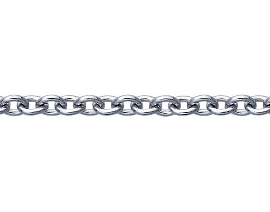18k Palladium White Gold 1.5mm Oval Cable Chain — 18"