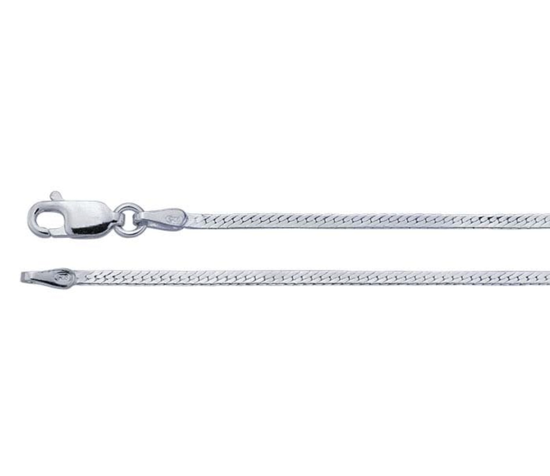 Sterling Silver 1.65mm Herringbone Chain — 18"