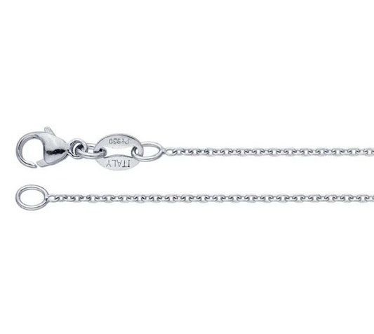 Platinum 1.1mm Diamond-Cut Cable Chain — 18"