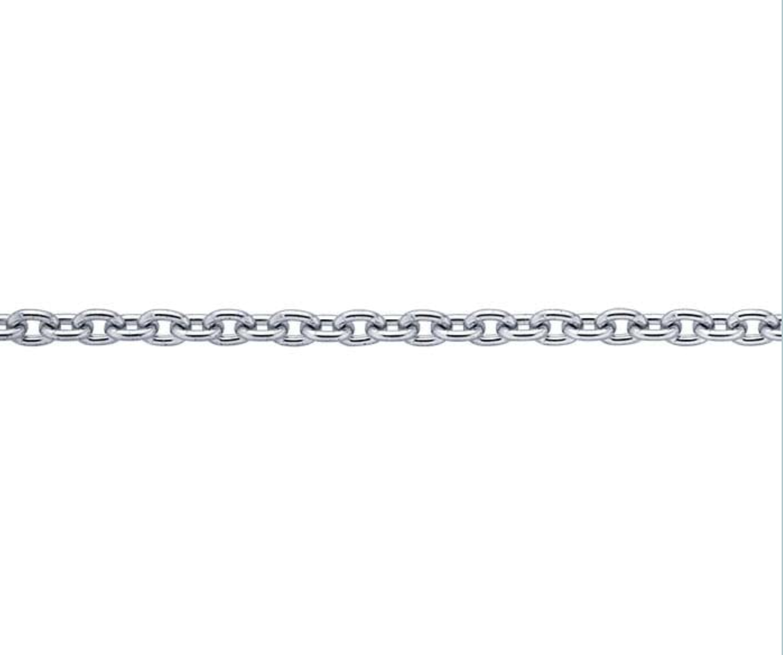 Platinum 1.1mm Diamond-Cut Cable Chain — 18"