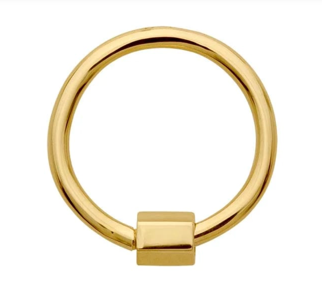 10k Yellow Gold Circle Carabiner Clasp