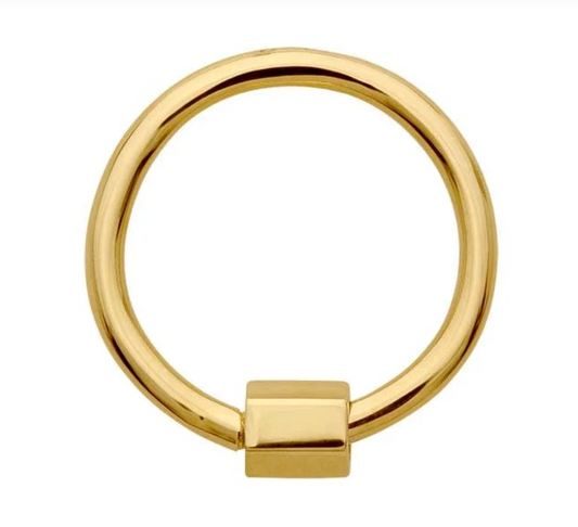 10k Yellow Gold Circle Carabiner Clasp