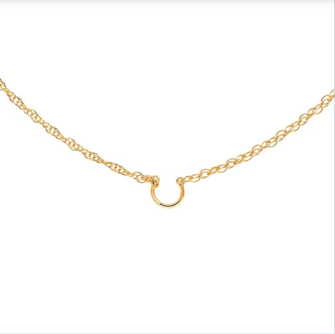 14k Yellow Gold 0.8mm Pendant Saddle Rope Chain — 18"