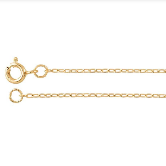 14k Yellow Gold 1.3mm Flat Oval Cable Chain — 18"