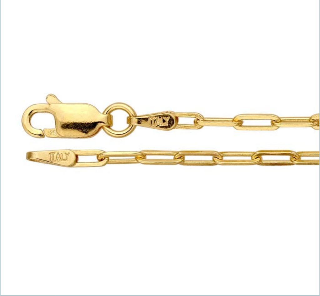14k Yellow Gold 1.9mm Flat Oval Cable Chain