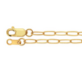 14k Yellow Gold 2mm Flat Oval Cable Paperclip Chain — 18"
