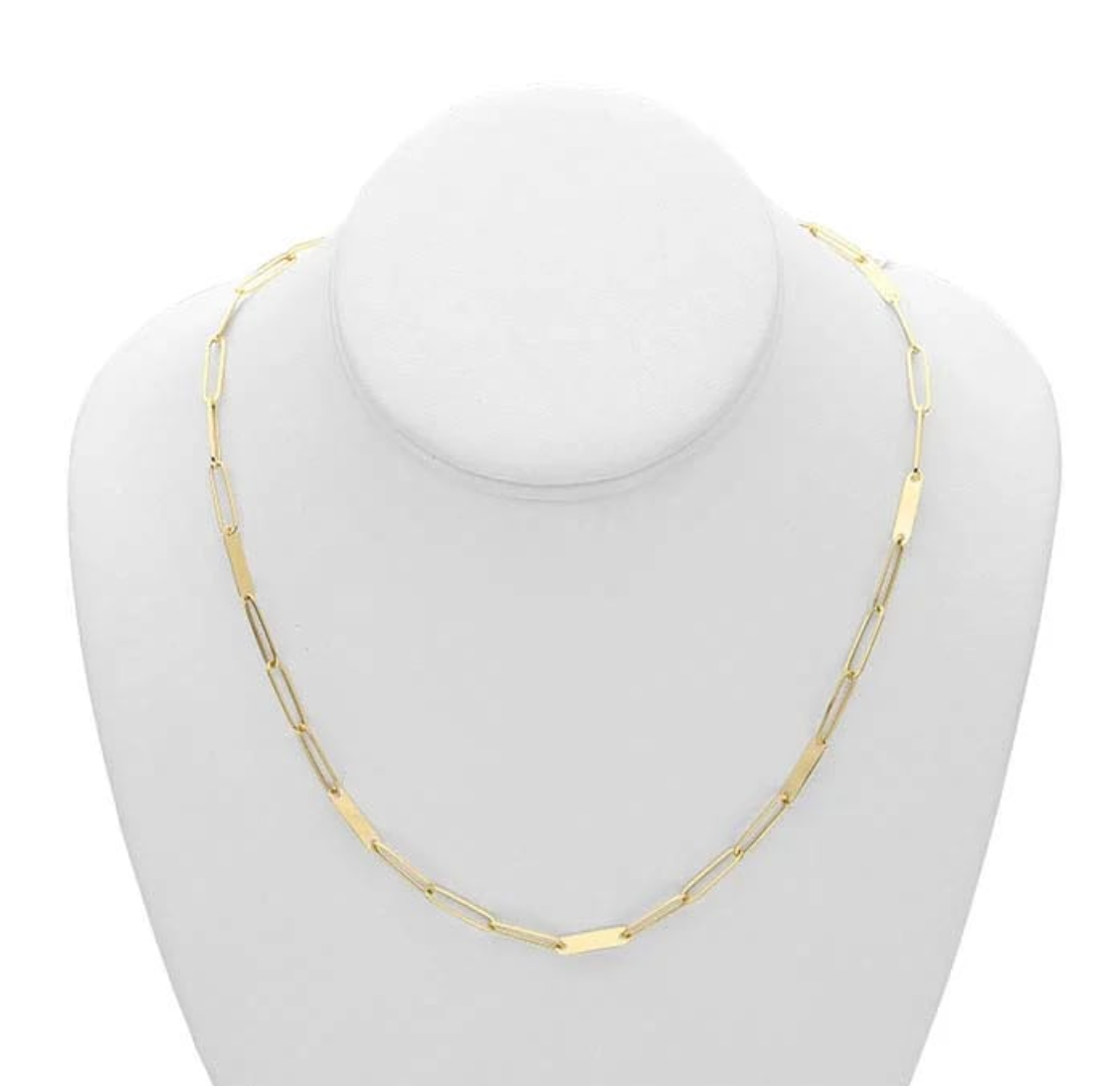 14k Yellow Gold 3.8mm Cable Paperclip Chain
