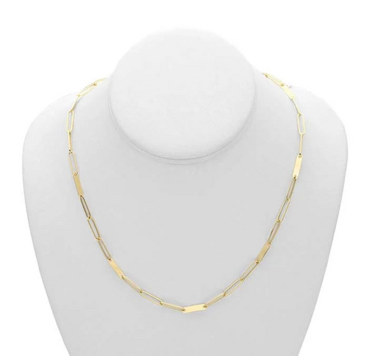 14k Yellow Gold 3.8mm Cable Paperclip Chain