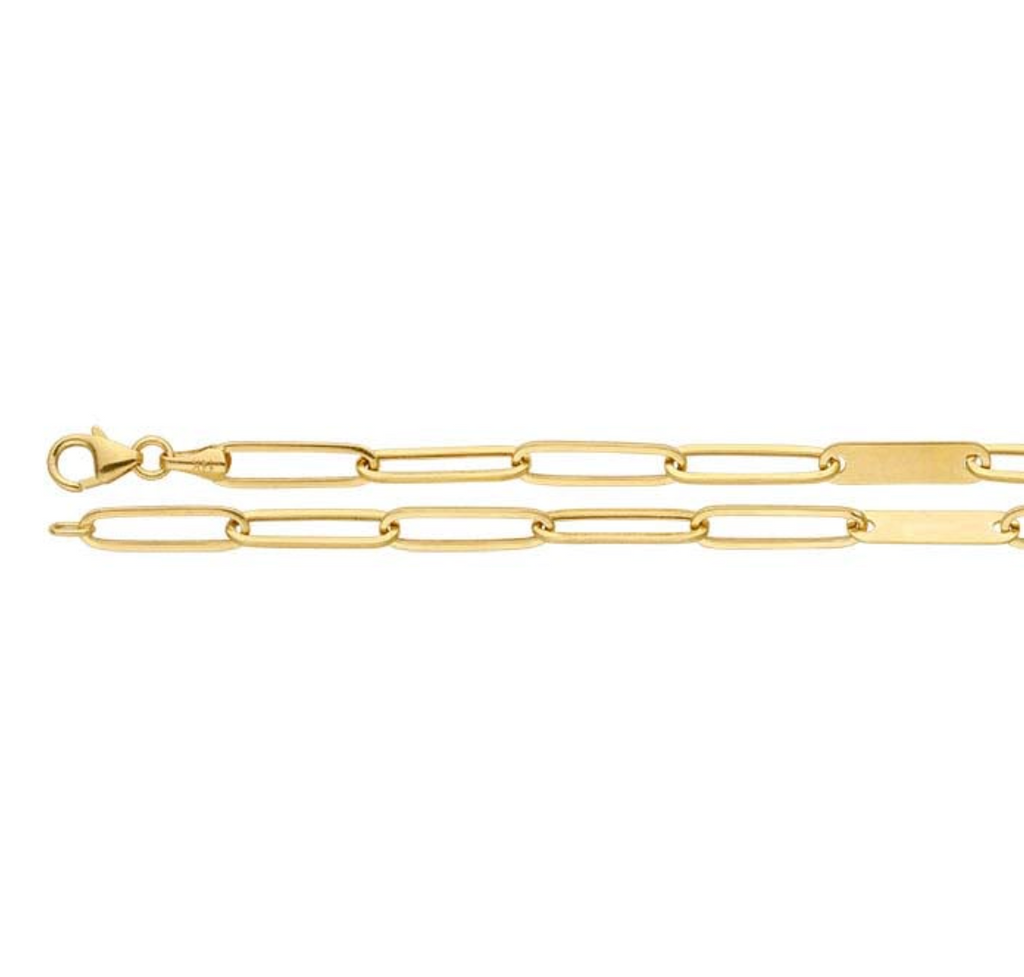 14k Yellow Gold 3.8mm Cable Paperclip Chain
