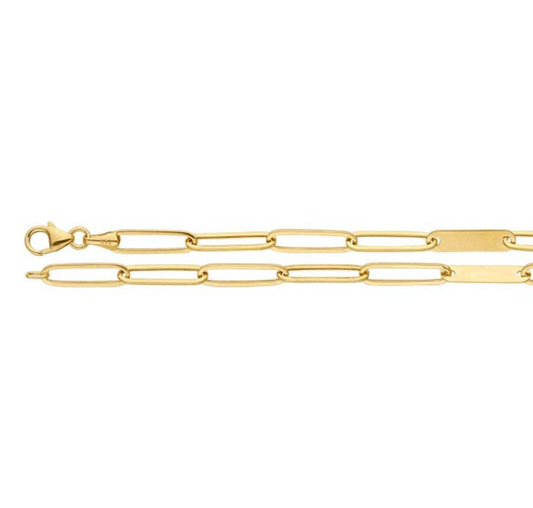 14k Yellow Gold 3.8mm Cable Paperclip Chain