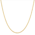 14k Yellow Gold 2mm Solid Glitter Rope Chain — 18"