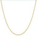 14k Yellow Gold 2mm Solid Glitter Rope Chain — 20"
