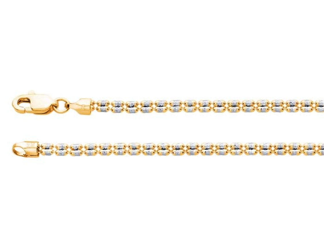 14k Yellow Gold 2.7mm Fancy Ice Chain — 16"