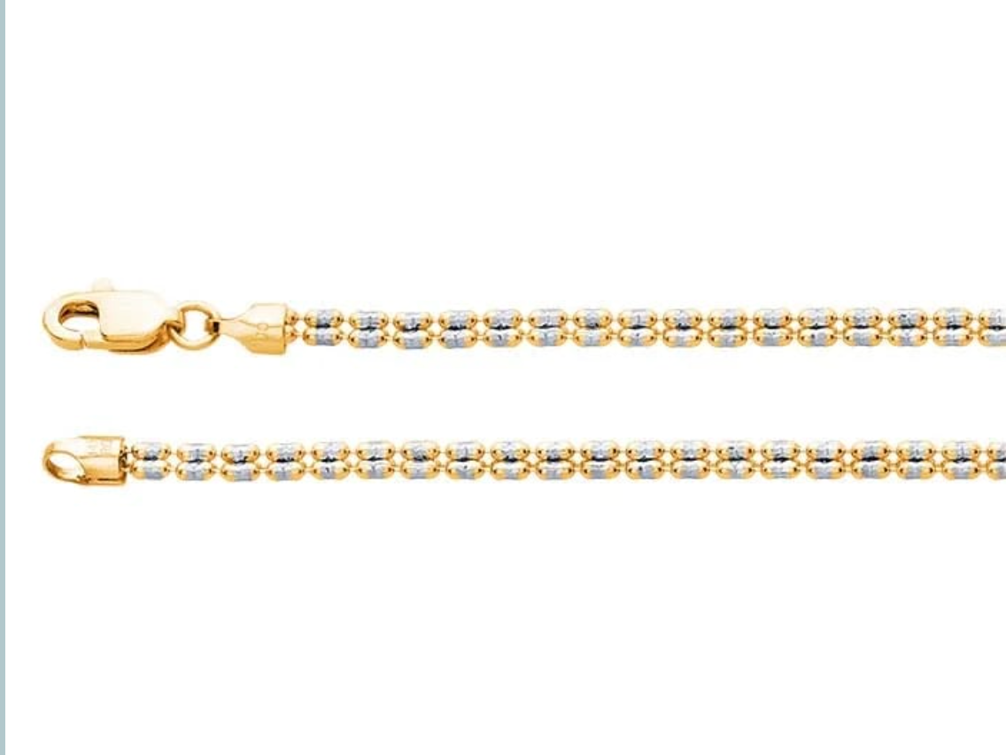14k Yellow Gold 2.7mm Fancy Ice Chain — 18"