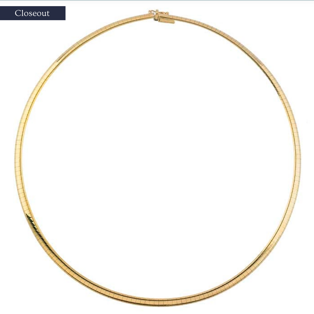 14k Yellow Gold 4mm Omega Neck Chain — 18"