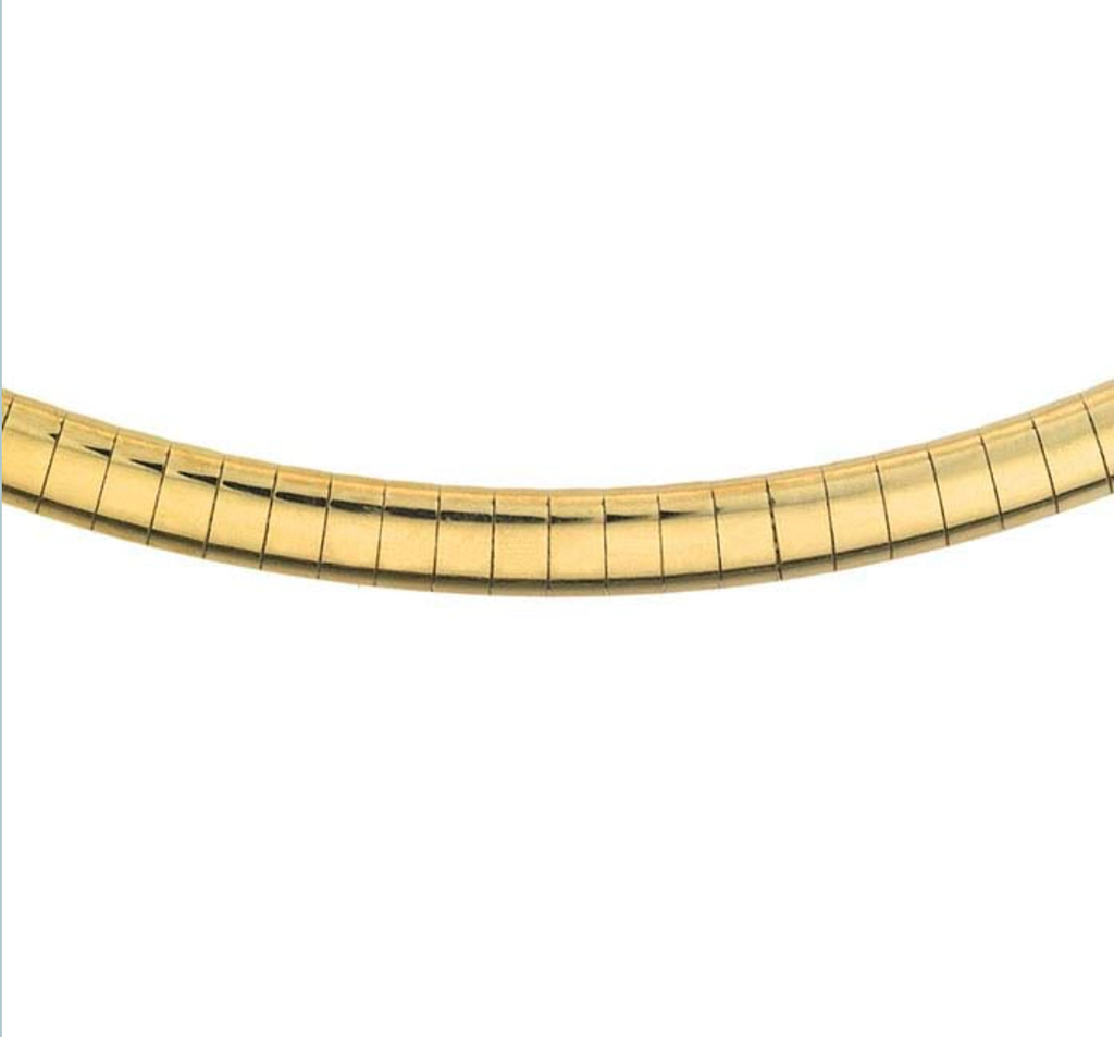 14k Yellow Gold 4mm Omega Neck Chain — 18"
