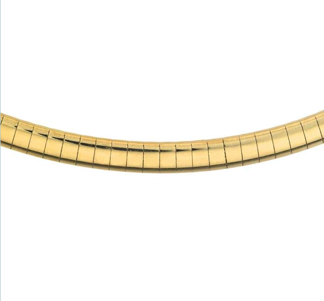 14k Yellow Gold 4mm Omega Neck Chain — 18"