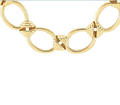 14k Yellow Gold Oval Link Station Necklace