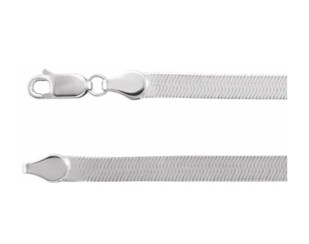 14K Yellow or White Gold in 1.6mm or 4.6 mm Flexible Herringbone Chain