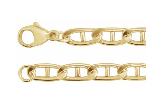 5.15 mm Anchor 18" Chain in 14k Yellow Gold or Sterling Silver