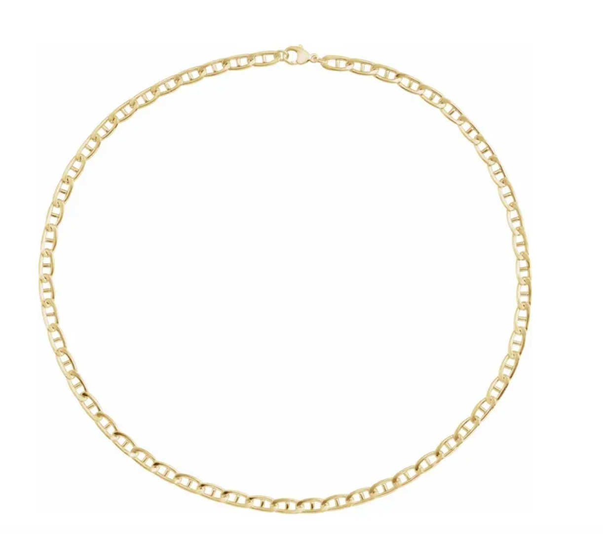 5.15 mm Anchor 18" Chain in 14k Yellow Gold or Sterling Silver