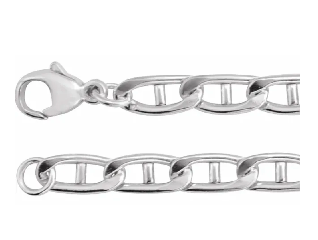 5.15 mm Anchor 18" Chain in 14k Yellow Gold or Sterling Silver