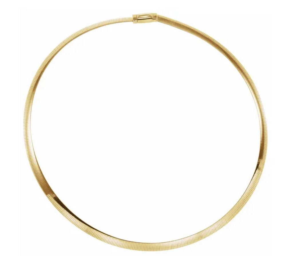 14K Yellow/White Gold 6 mm Reversible Omega 18" Chain