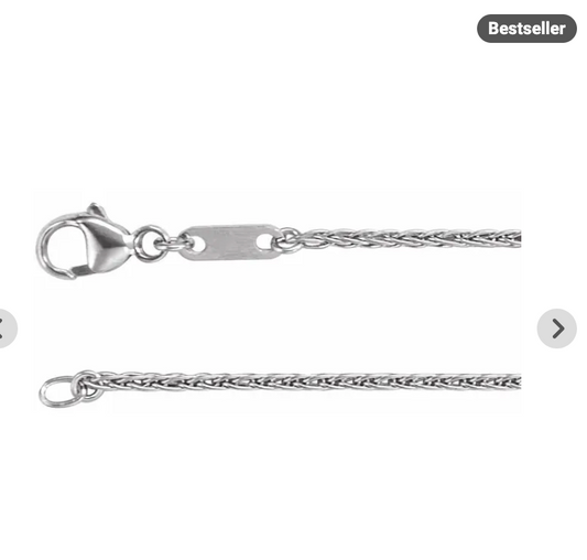 Platinum 1.2mm Wheat Chain — 20"