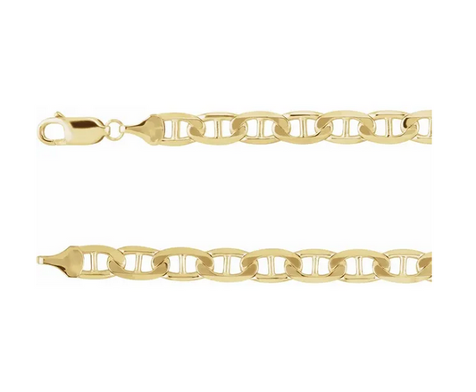 14k Yellow Gold 6mm Curbed Anchor Chain — 8.5"