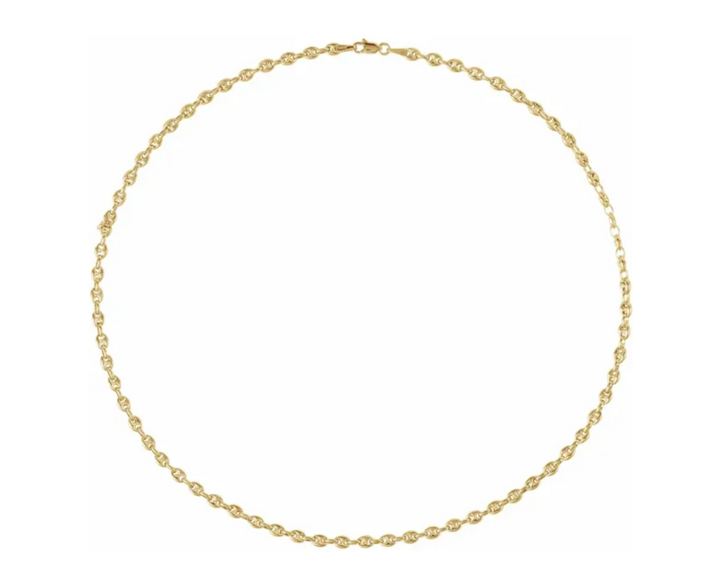 14k Yellow Gold 3.8mm Hollow Puffed Anchor Chain — 16"