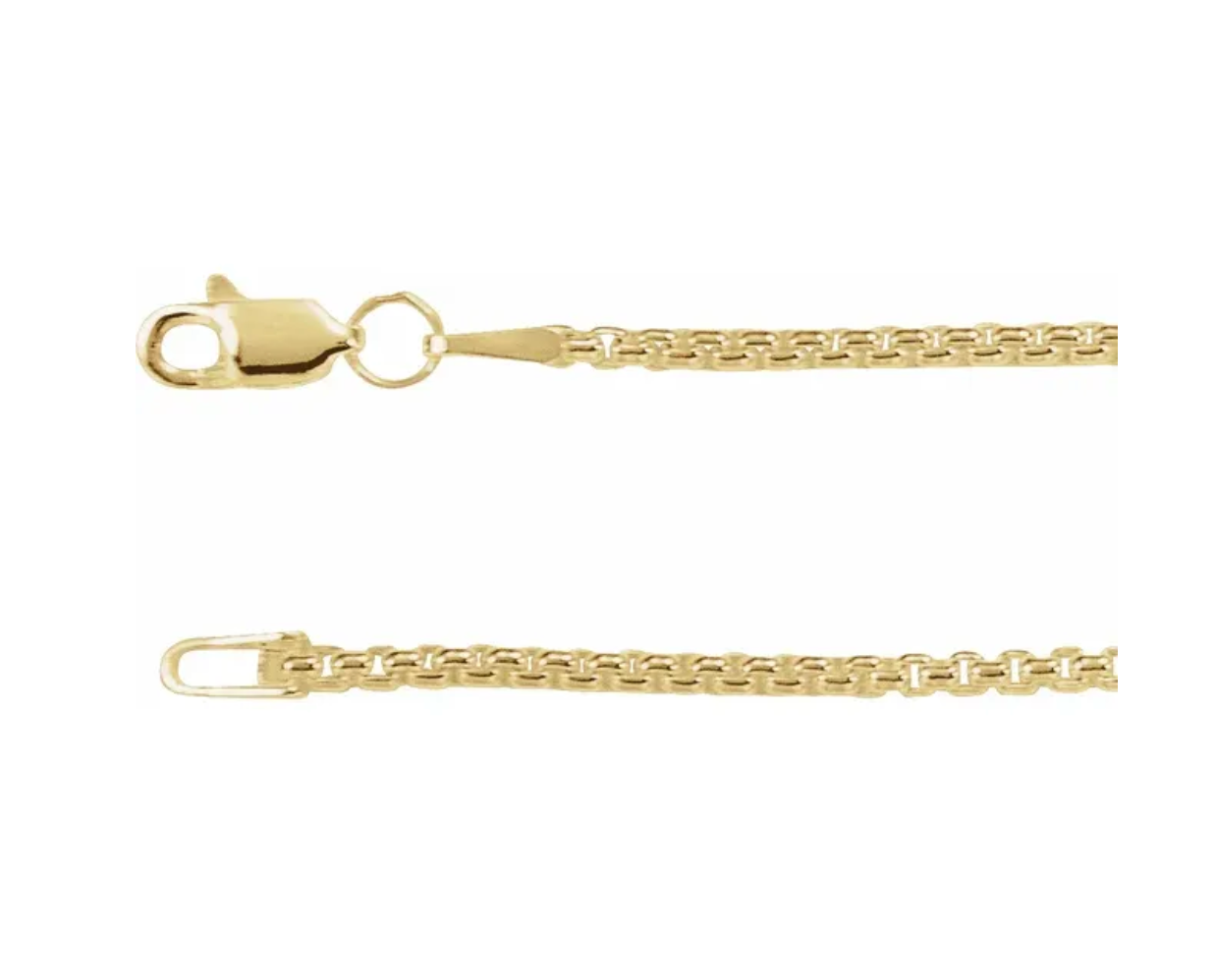 14k Yellow Gold 1.7mm Rounded Box Chain — 20"