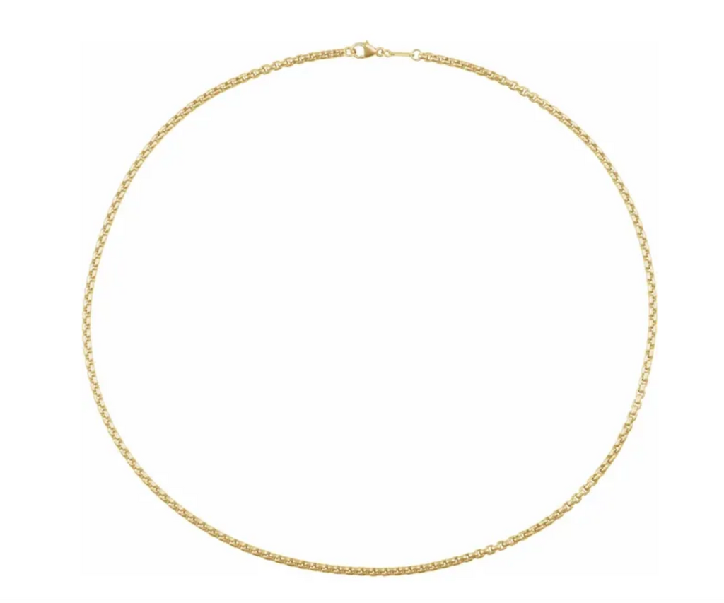 14k Yellow Gold 1.7mm Rounded Box Chain — 20"