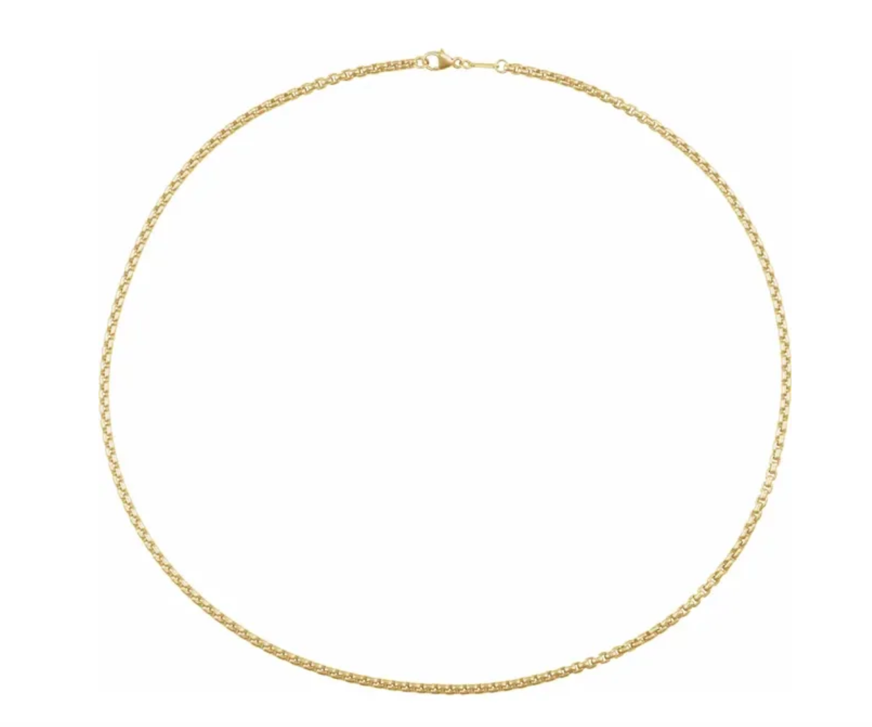 14k Yellow Gold 1.7mm Rounded Box Chain — 20"