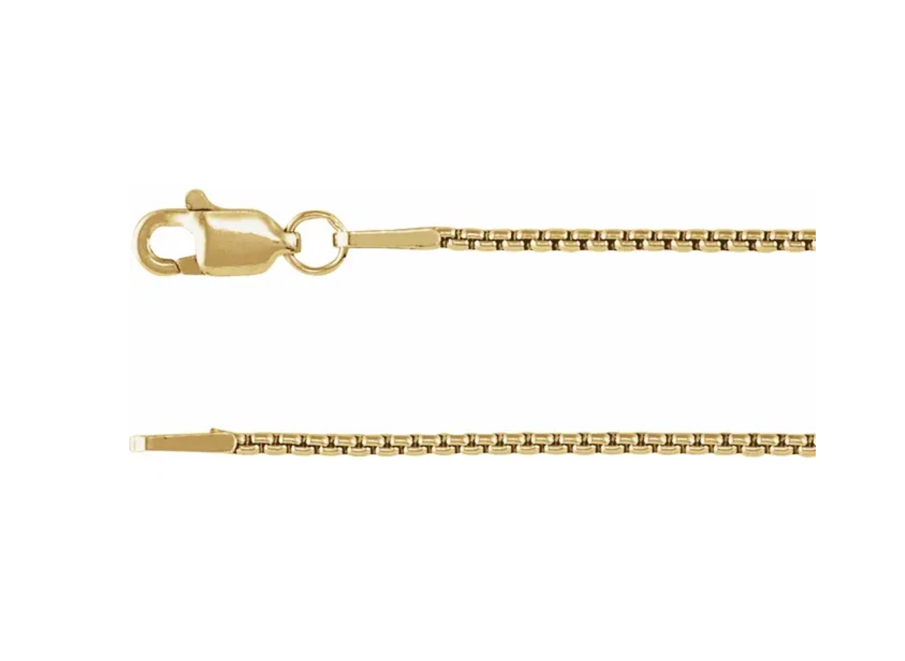 14k Yellow Gold 1.2mm Rounded Box Chain — 18"