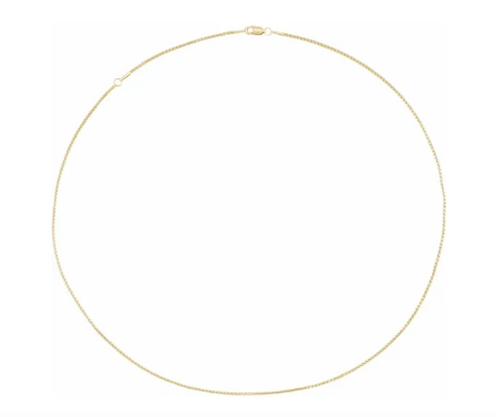 14k Yellow Gold 1.2mm Rounded Box Chain — 18"