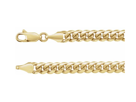 14k Yellow Gold 5mm Solid Miami Cuban Chain — 20"