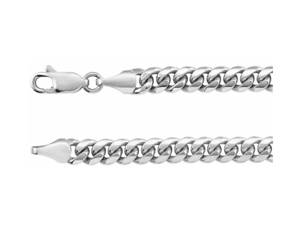 Sterling Silver 4mm Beveled Miami Cuban Chain — 20"