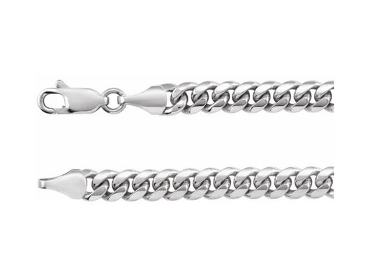 Sterling Silver 5mm Beveled Miami Cuban Chain — 20"